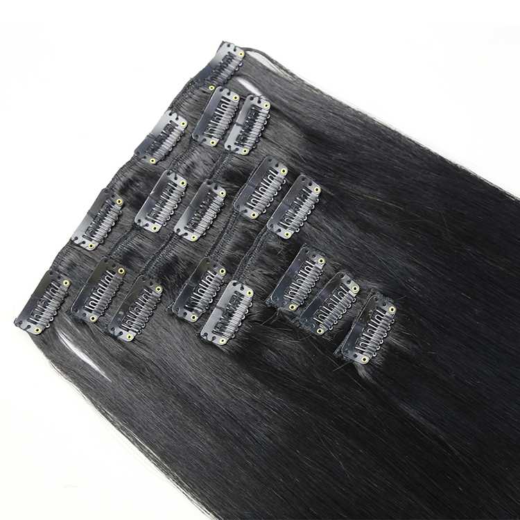 Wholesale Double Drawn Invisible Clip In Human Hair Extension Real Remy Brazilian Hair Seamless Clip In Hair Extension