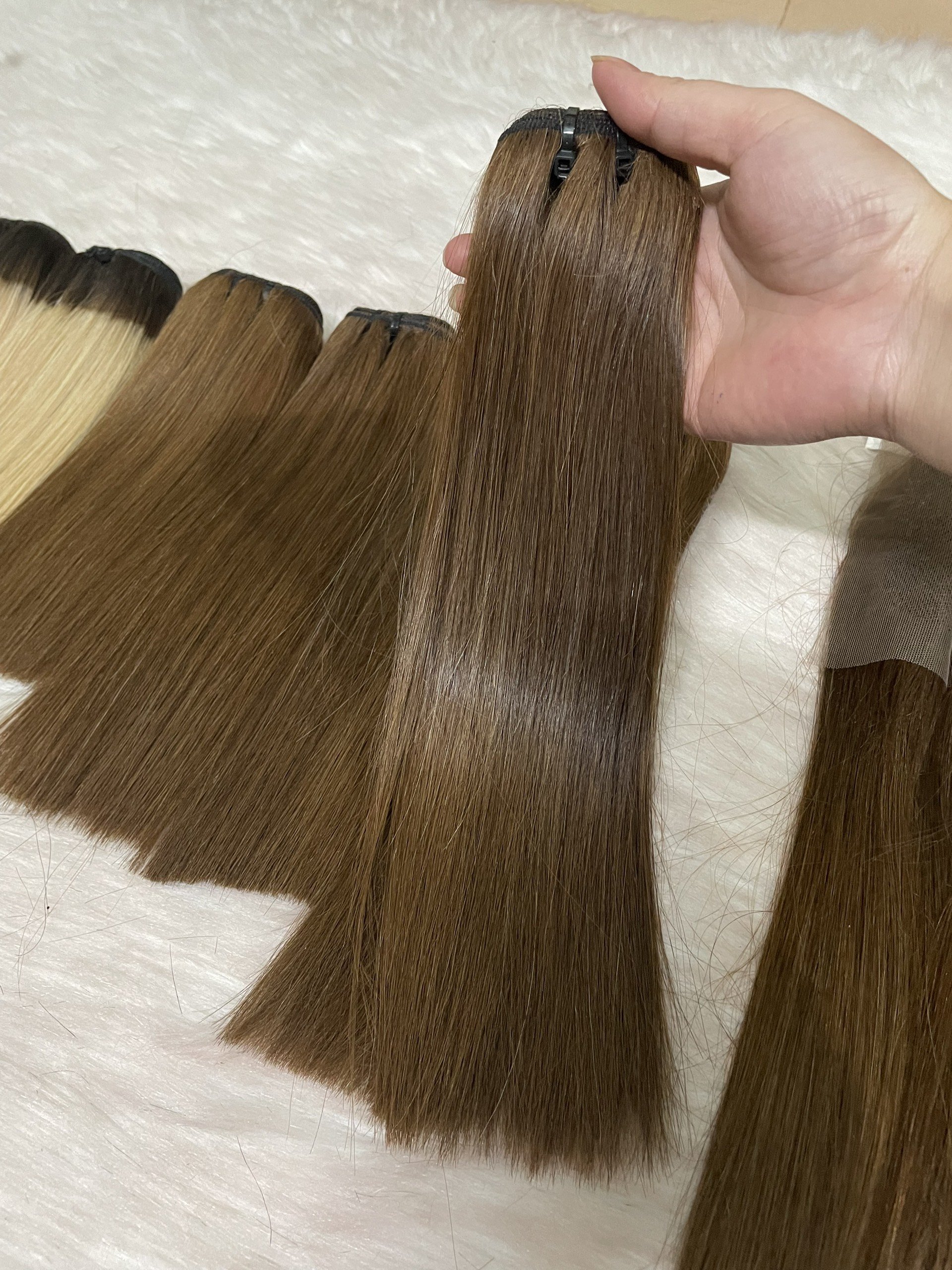 Best Seller 2022 Super Double Drawn Vietnam Raw Human Hair Extensions Natural Bone Straight Lace Frontal Bundle 8-28 Inches Wave