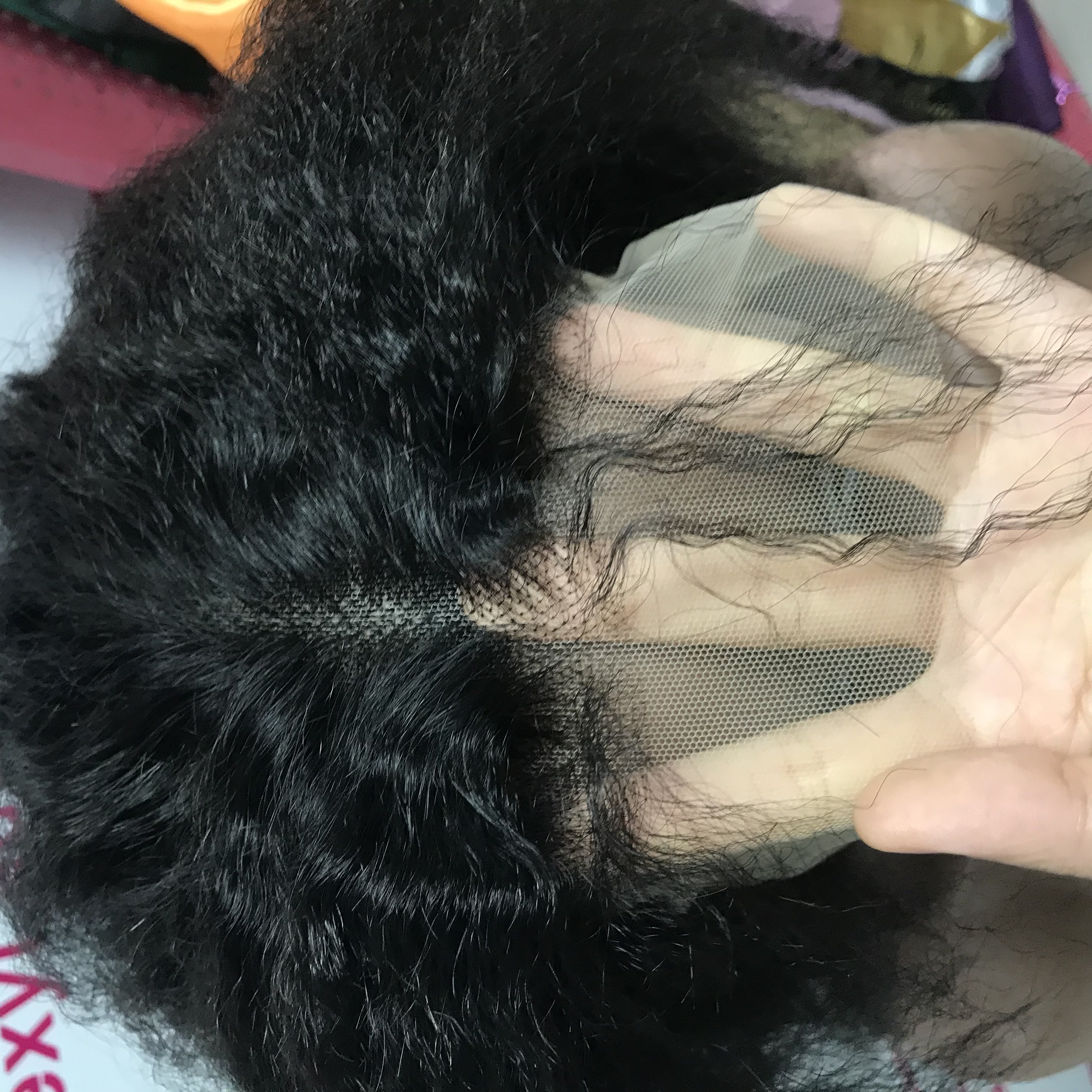 100% Raw Human Hair Extensions HD Lace Closure Curly Wig Long Burmese Curl Frontal Wig For Women