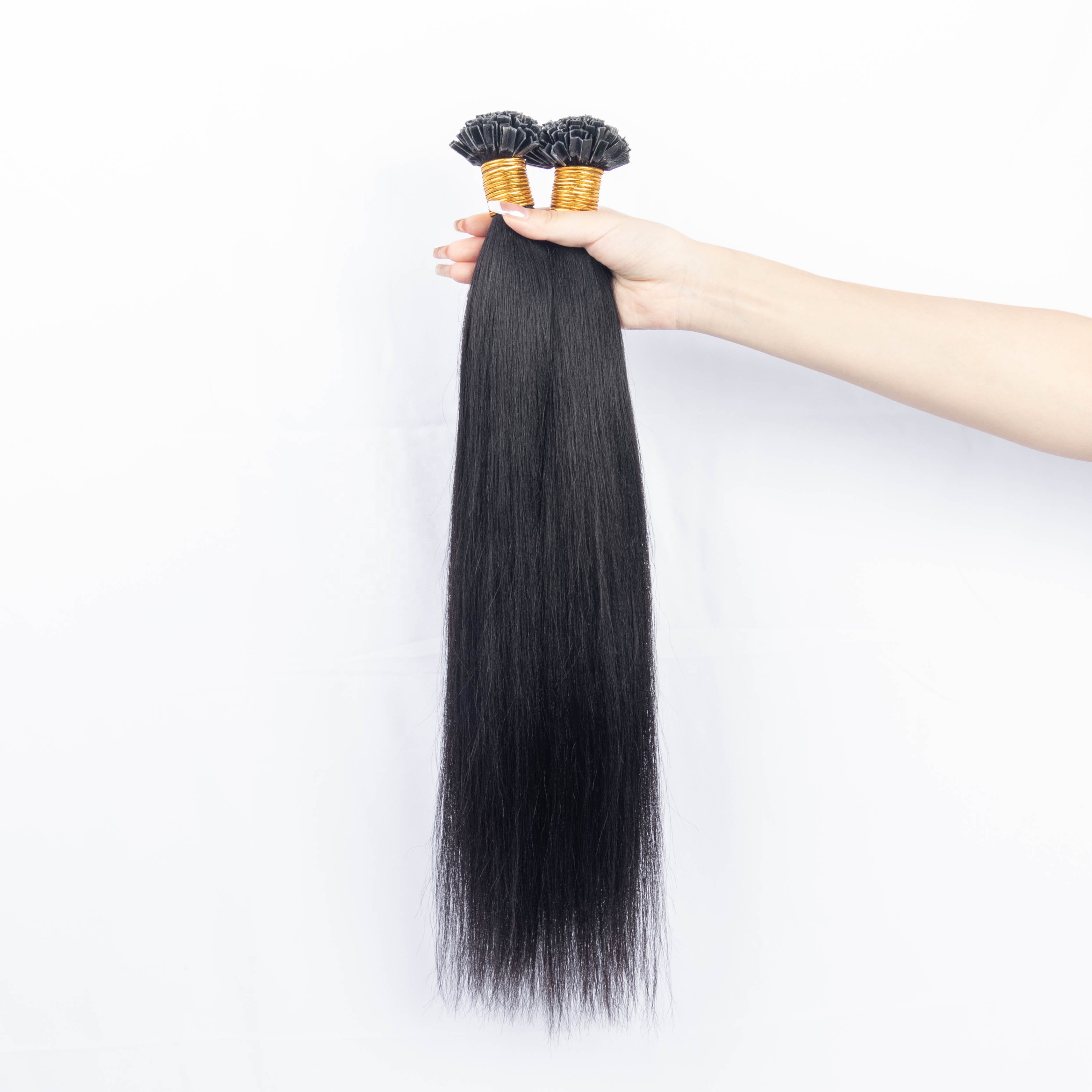 Hot Selling K Tips Hair Extensions Yaki Straight I Tip Human Hair Extensions Yaki Tips Hair