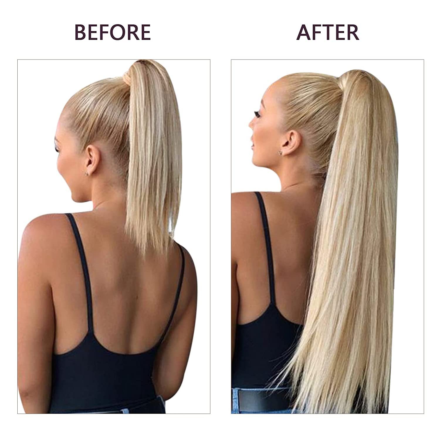 Wholesale premium synthetic fiber elastic band drawstring wrap around with bangs ombre extensions ponytail synthetic hair