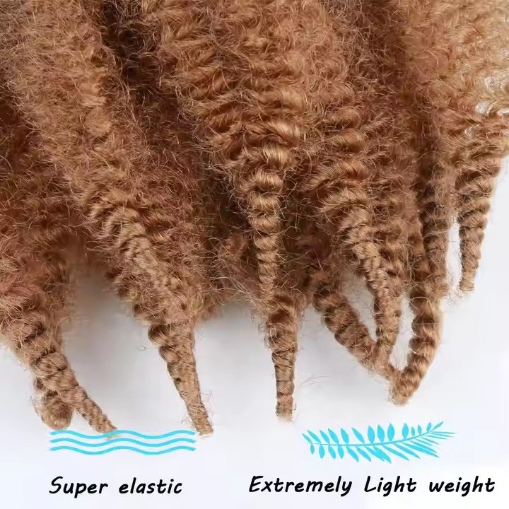 Synthetic Yaki Crochet Hair Style for Crochet Braid Short Marely Braids 8inch Fluffy Afro Kinky Curl Twist Crochet Braid Hair