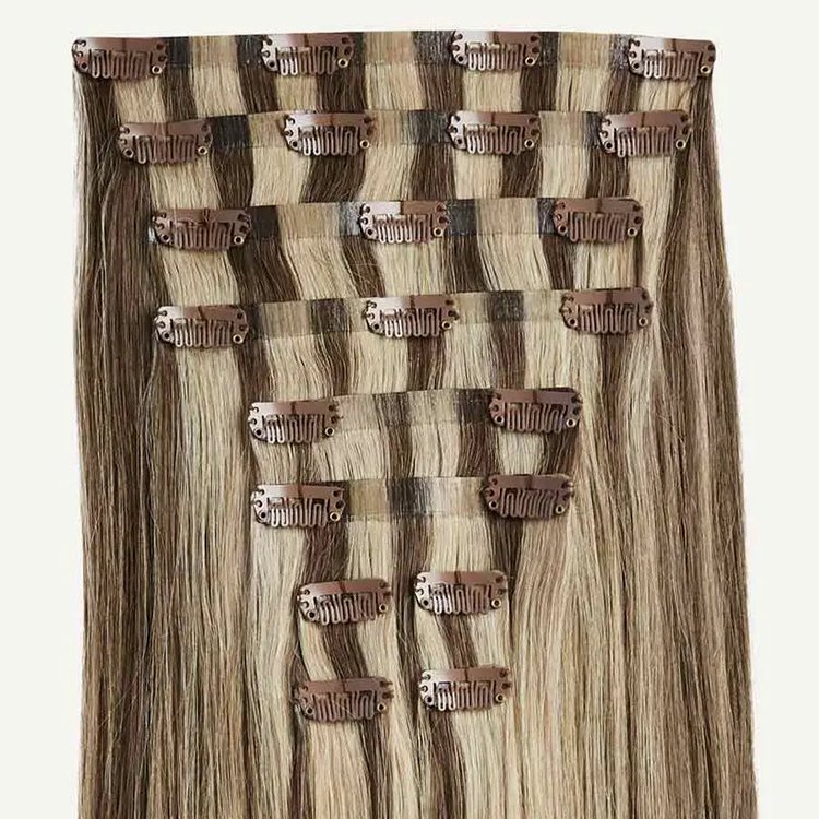 Wholesale Top Seamless clip in hair dropshipping cuticle aligned Raw virgin 12A brazilian Hair 100 remy human hair extensions