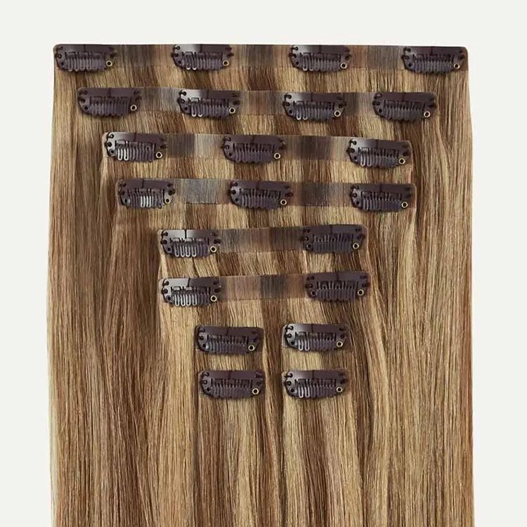 Wholesale Top Seamless clip in hair dropshipping cuticle aligned Raw virgin 12A brazilian Hair 100 remy human hair extensions