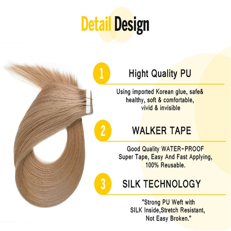 100% Remy Double Drawn Hair extensions Tape in Hair Invisible Remy Double Drawn Tape Human Hair Extension