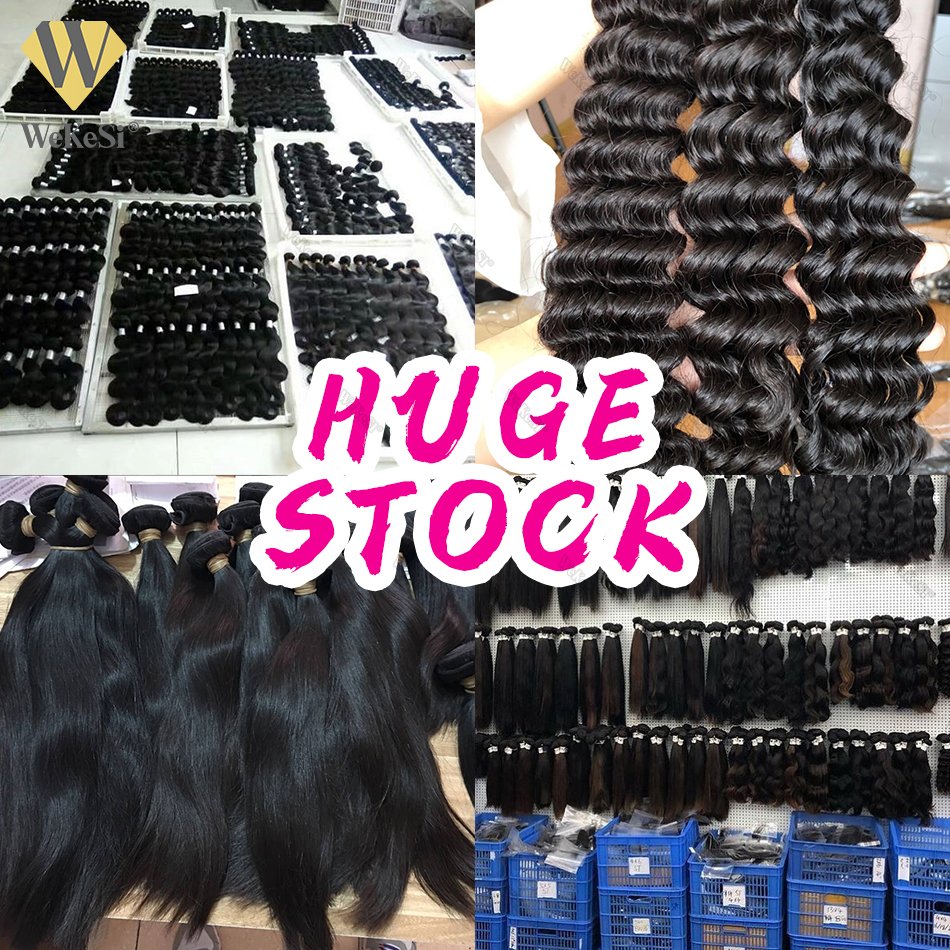 Human Hair Bundles With Closure Grade 12A Virgin Hair Packet Human Hair With Closure Weft