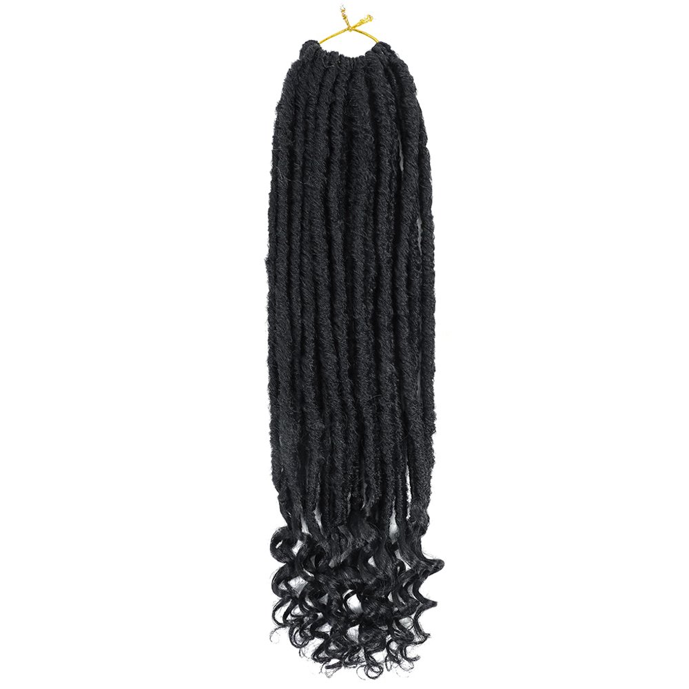Goddess Locs Crochet Hair for Black Women Pre-Looped Hair with curly ends Soft Faux Locs Synthetic Braiding Hair Extensions