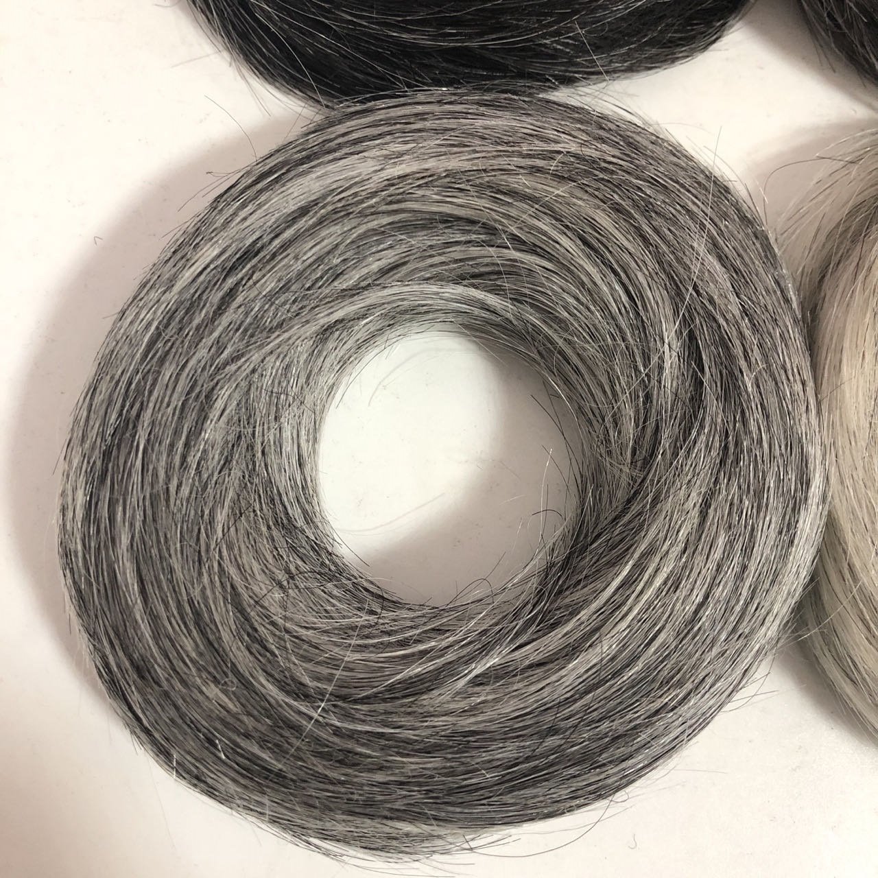 High Quality Chignon Hair Pieces With Rubber Messy Bund Ponytails Bun Extensions Grey Human Hair Scrunchies