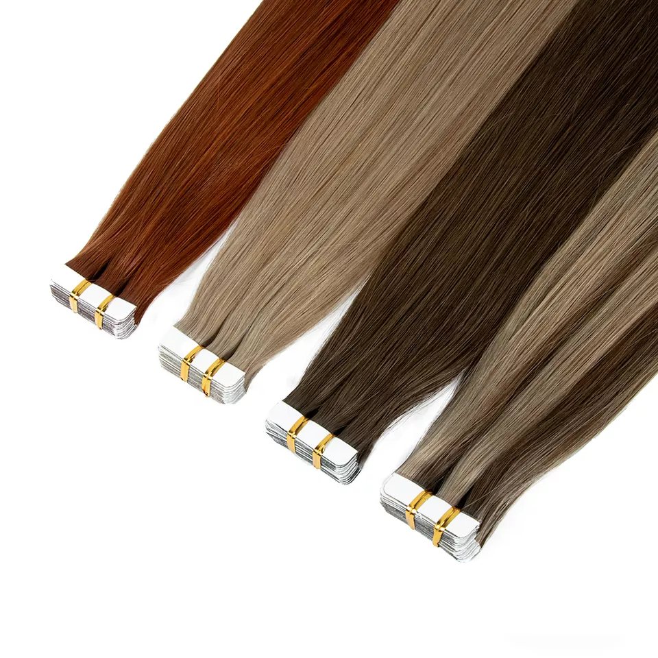 Hot Selling Tape In Human Hair Extensions Wholesale 100 Cuticle Aligned Virgin Brazilian Human Hair Tape Ins Extension