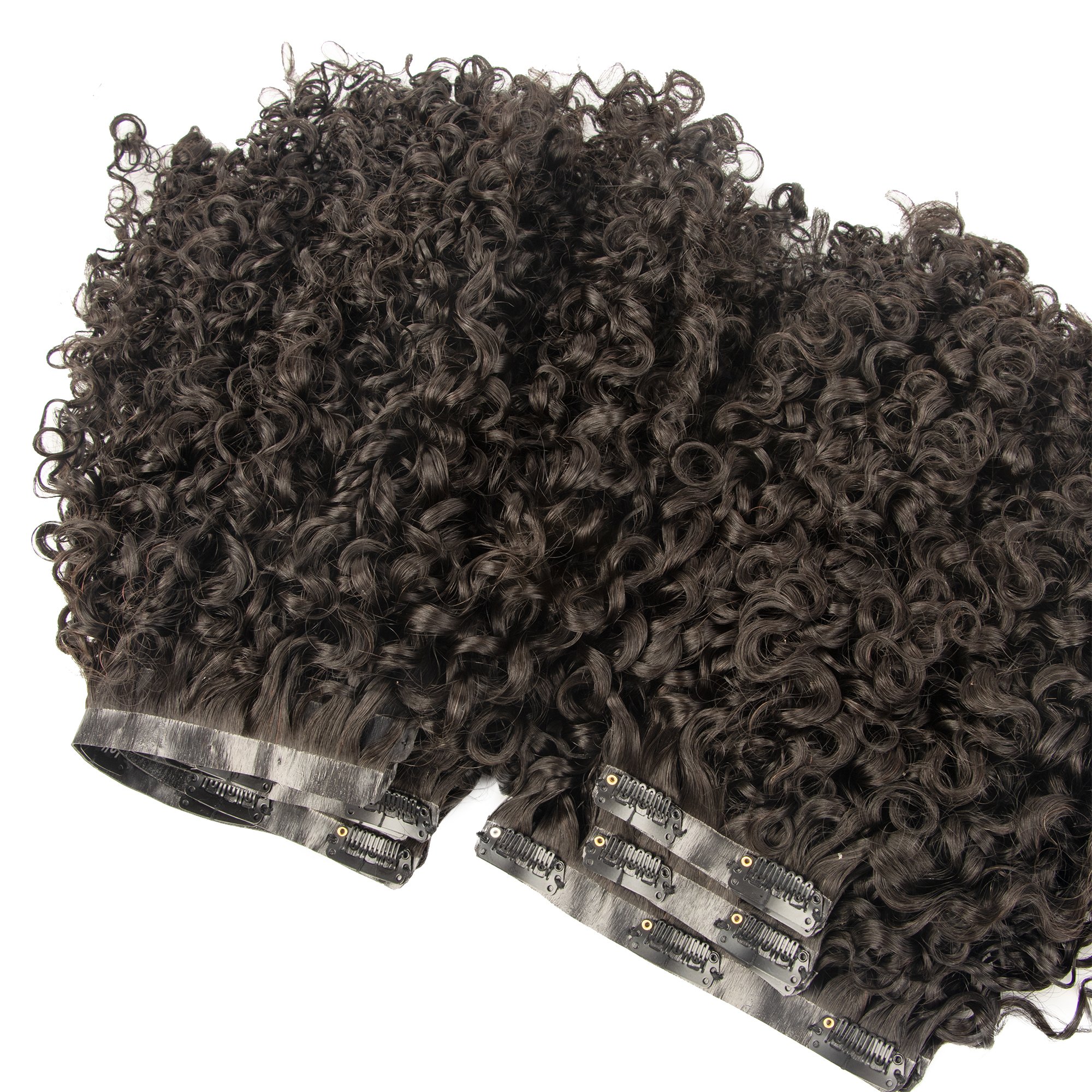 With good quality seamless clip ins raw Burmese curly hair human hair extensions seamless clip ins