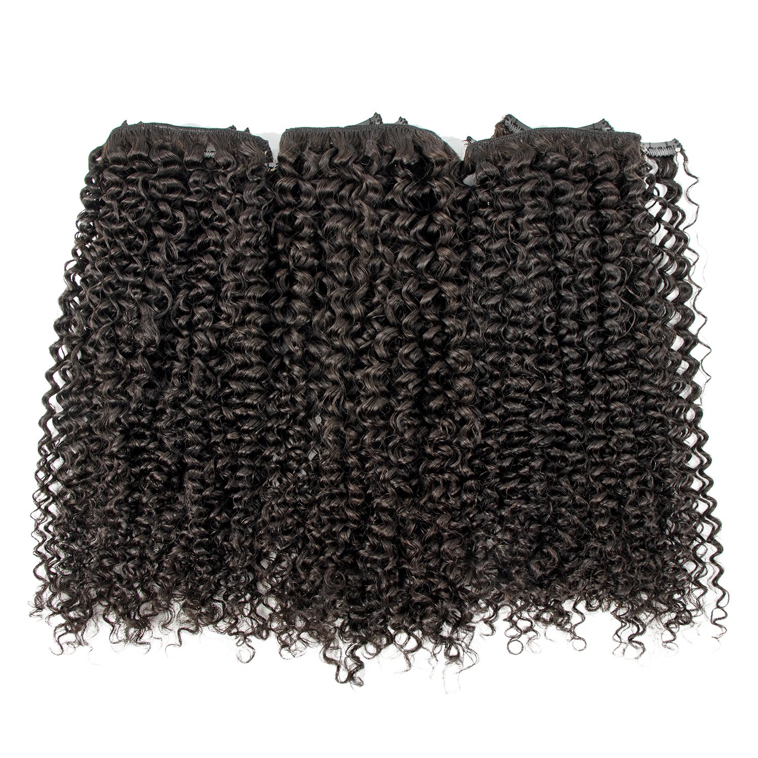 With good quality seamless clip ins raw Burmese curly hair human hair extensions seamless clip ins