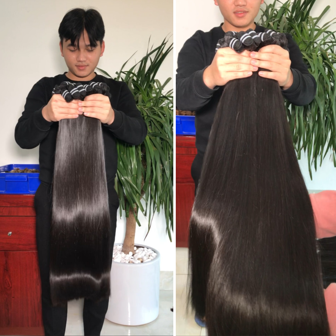 Super Double Drawn Bone Straight Vietnamese Raw Natural Human Hair Extensions Best Wholesale Price