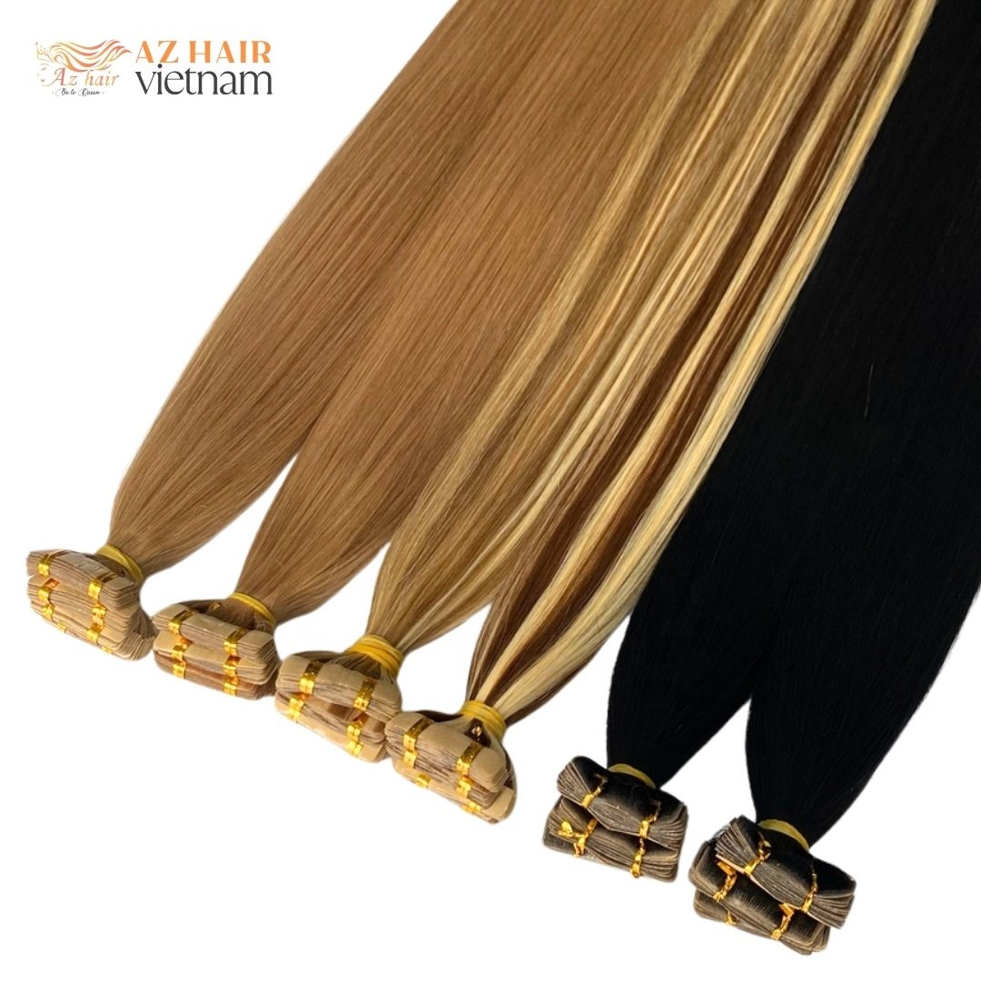 Vietnamese Luxurious Human Hair Tape In Hair Extensions 100% Raw Hair Cuticle Aligned Customized Color