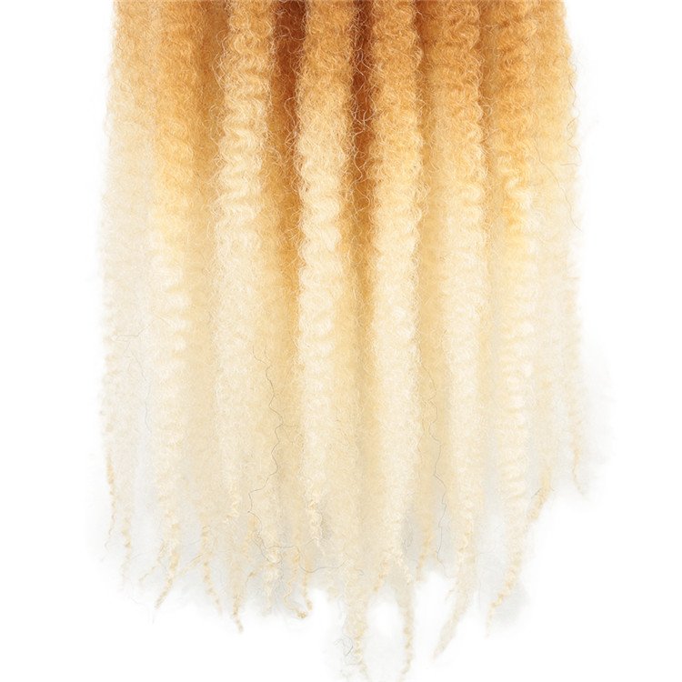 18inch Soft Marley Twist Braids Hair Ombre Brown synthetic Crochet Hair Kinky Curly Marleybobo