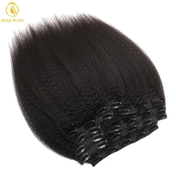Natural Virgin Clip in Hair Extension 100% Virgin Unprocessed Human Hair Kinky Straight Clip in For Black Women