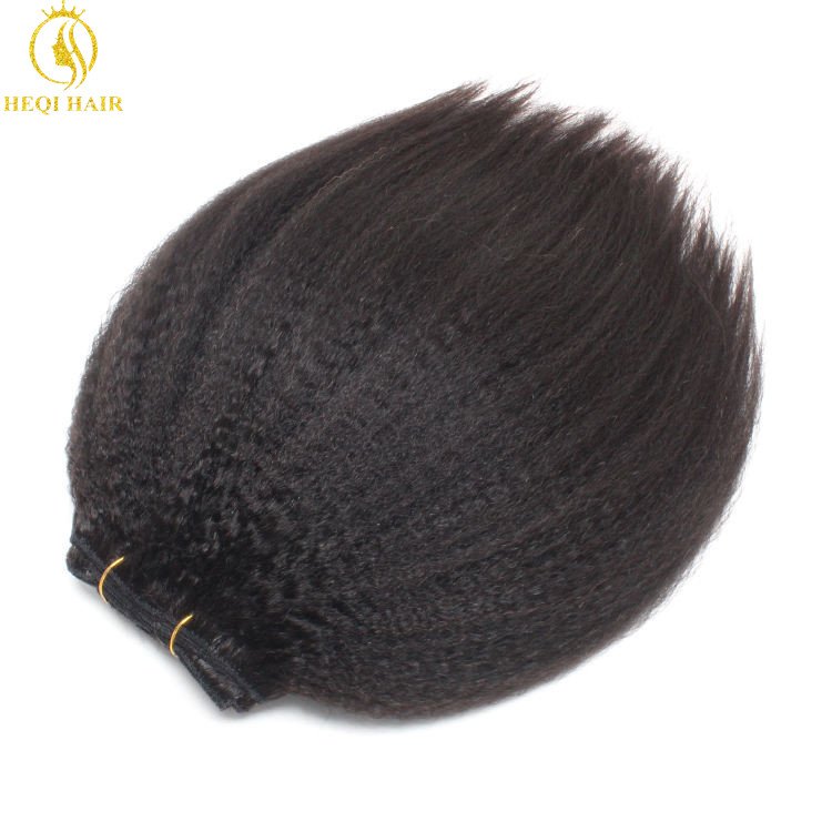 Natural Virgin Clip in Hair Extension 100% Virgin Unprocessed Human Hair Kinky Straight Clip in For Black Women