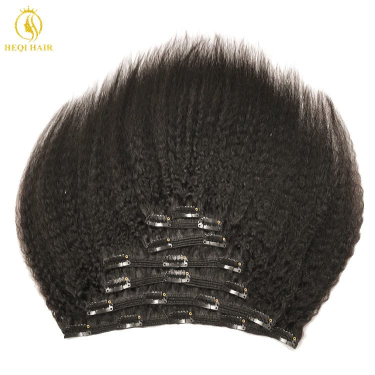 Natural Virgin Clip in Hair Extension 100% Virgin Unprocessed Human Hair Kinky Straight Clip in For Black Women