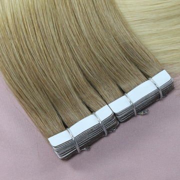 Double Drawn European wholesale raw tape in extensions invisible cuticle aligned remy tape in hair extensions 100% human hair