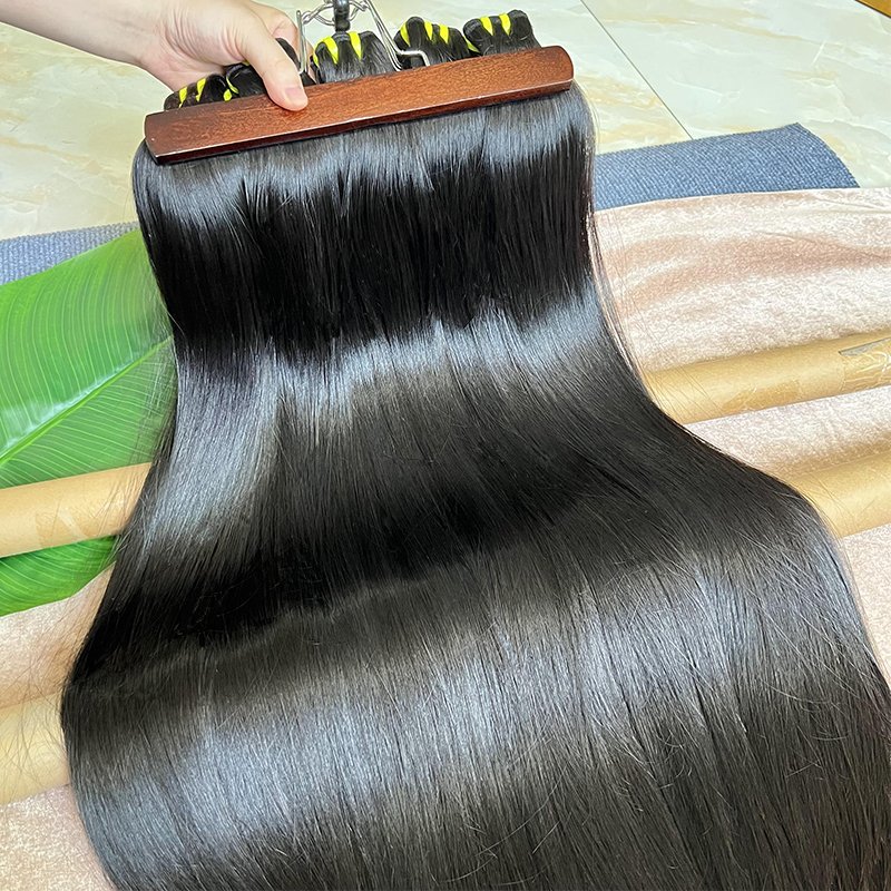 Raw Vietnamese Bundles Cuticle Aligned Virgin Human Hair Weave Double Drawn Hair Bone Straight Hair Bundles