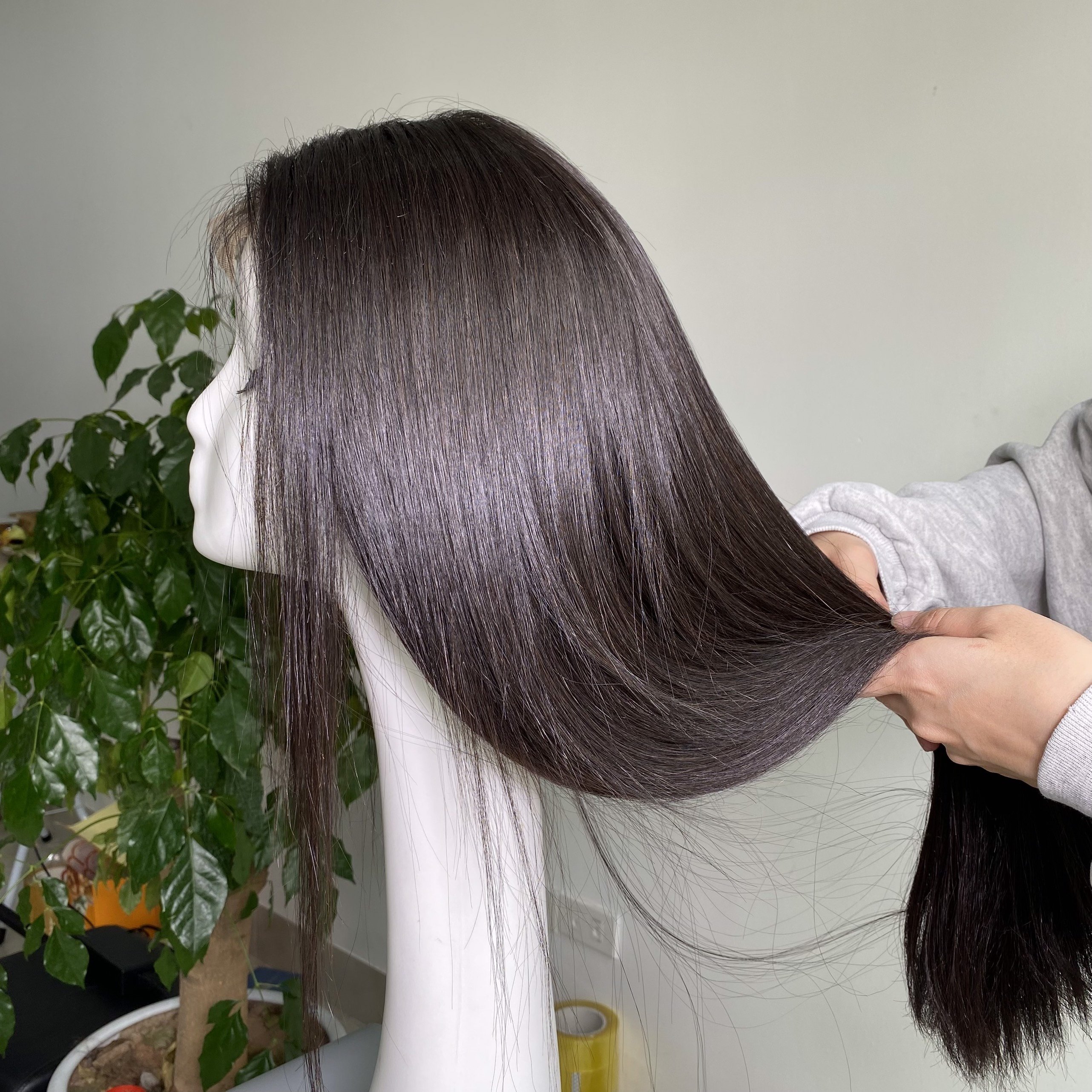Super Double Drawn 12A Grade Bone Straight Hair Cuticle Aligned Raw Virgin Human Hair Extensions Full Lace Wigs Long Lasting