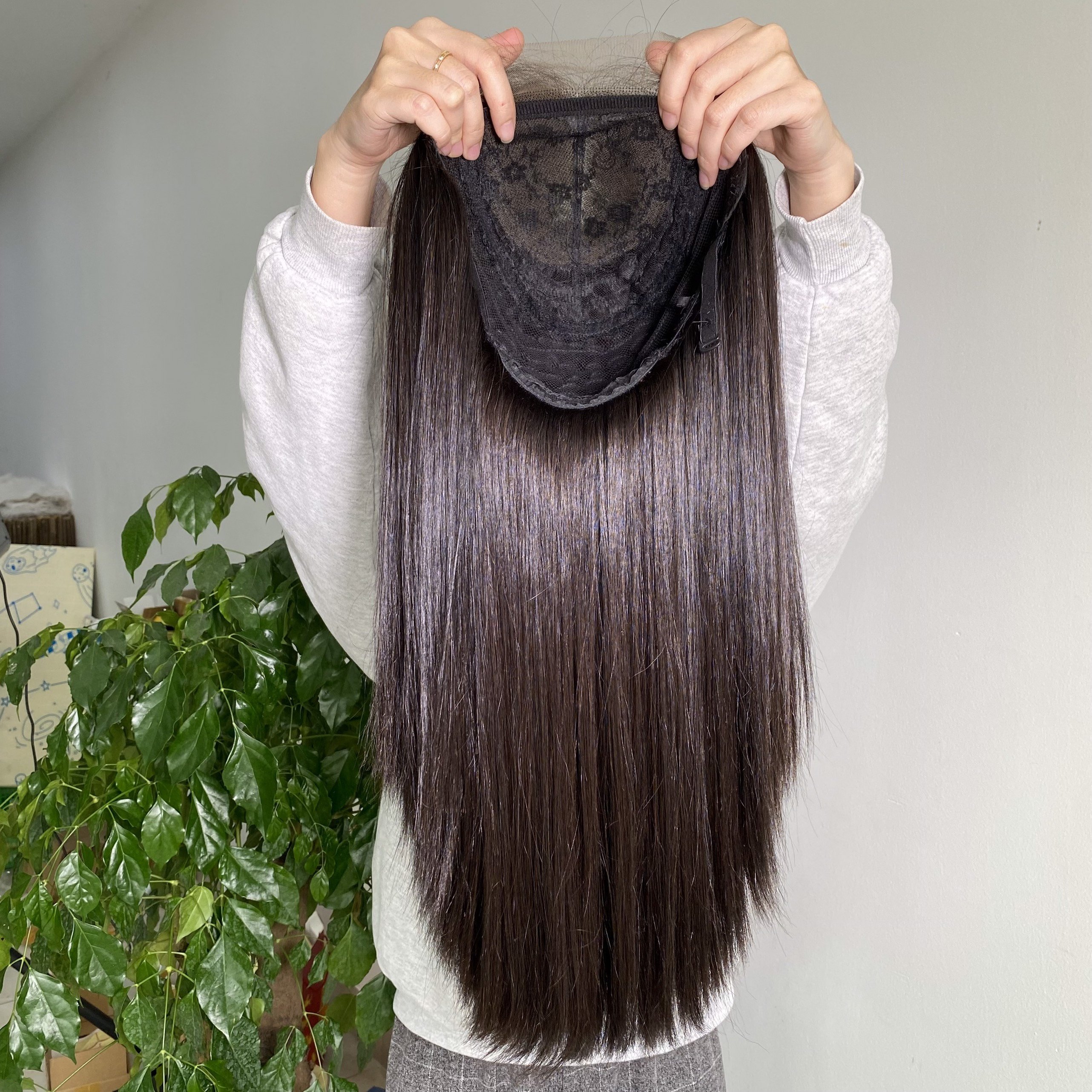 Super Double Drawn 12A Grade Bone Straight Hair Cuticle Aligned Raw Virgin Human Hair Extensions Full Lace Wigs Long Lasting