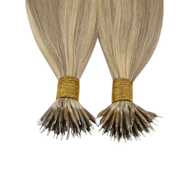 Wholesale 2024 Hot Selling Russian Double Drawn Pre Bonded Nano Ring Human Hair Extensions