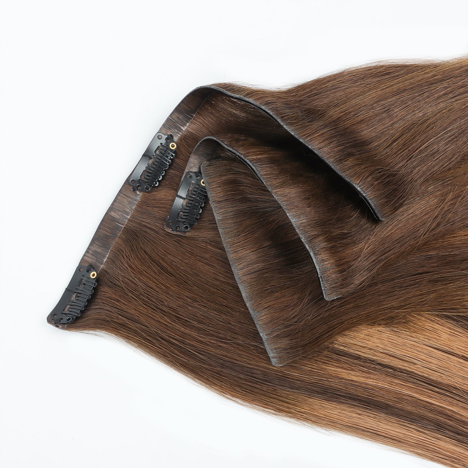 New Arrival 100% European Human Hair Invisible Clip In Extension Popular Inject clip in human hair extensions