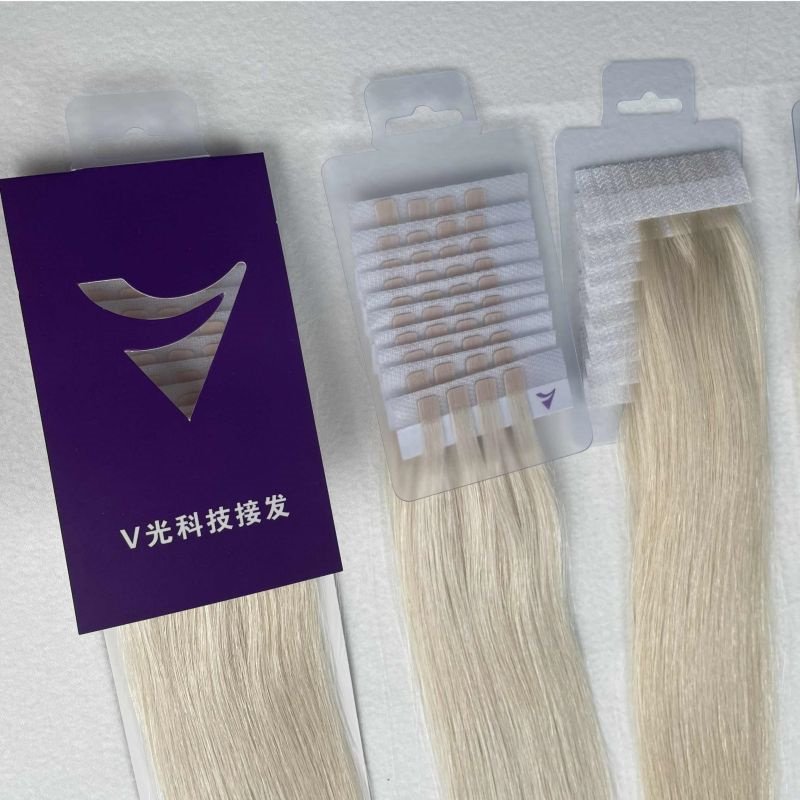 Factory Wholesale virgin human hair extensions cuticle Aligned Hair V light hair extension machine glue kit