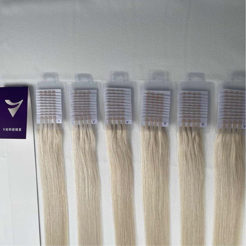 Factory Wholesale virgin human hair extensions cuticle Aligned Hair V light hair extension machine glue kit
