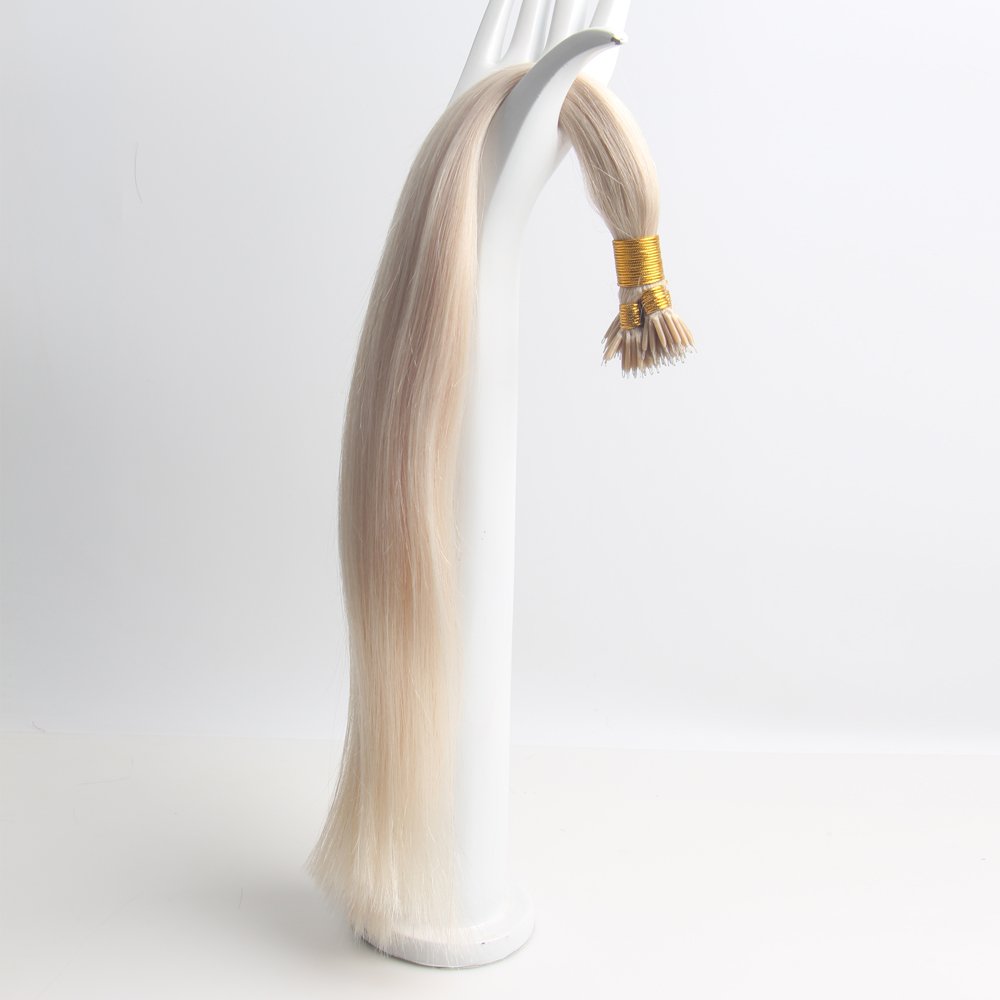 Wholesale Factory Price Shedding Free Micro Nano Ring Tips White Blonde European Virgin Remy Human Hair Extensions Double Drawn