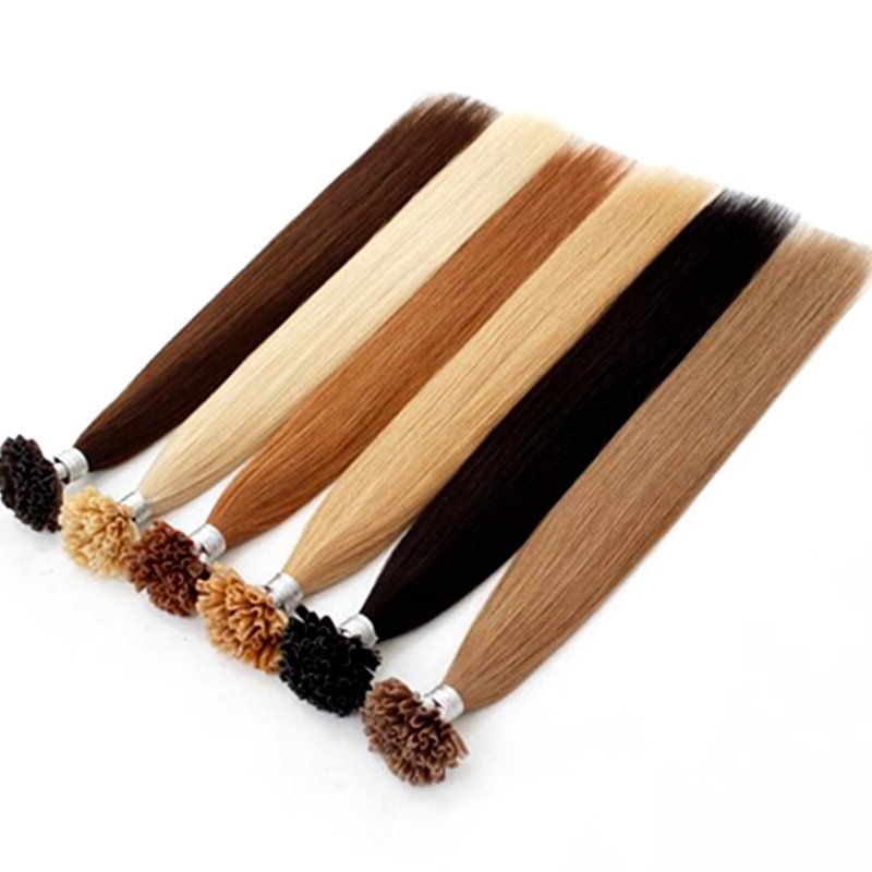 Hot Sale Pre Bonded Human Hair Extensions Straight Hair Pre Bonded Hairpieces Remy Keratin Stick U/Flat/I Tip Hair Extensions