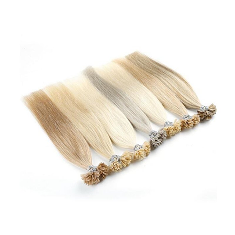 Hot Sale Pre Bonded Human Hair Extensions Straight Hair Pre Bonded Hairpieces Remy Keratin Stick U/Flat/I Tip Hair Extensions
