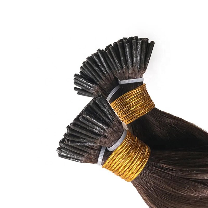 High Quality Ombre Brown Color I tip Human Hair Extensions Italian Keratin Bonds Curly Hair