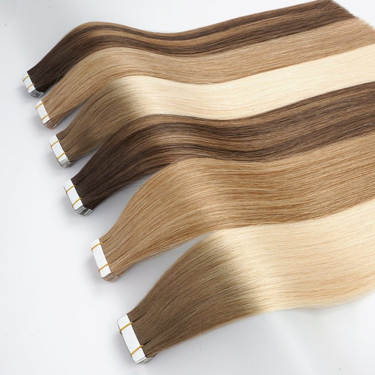 Wholesale 24 30 inches Double Drawn Remy Tape Hair Extensions 100% Human Cuticle Hair Tape In Hair Extensions