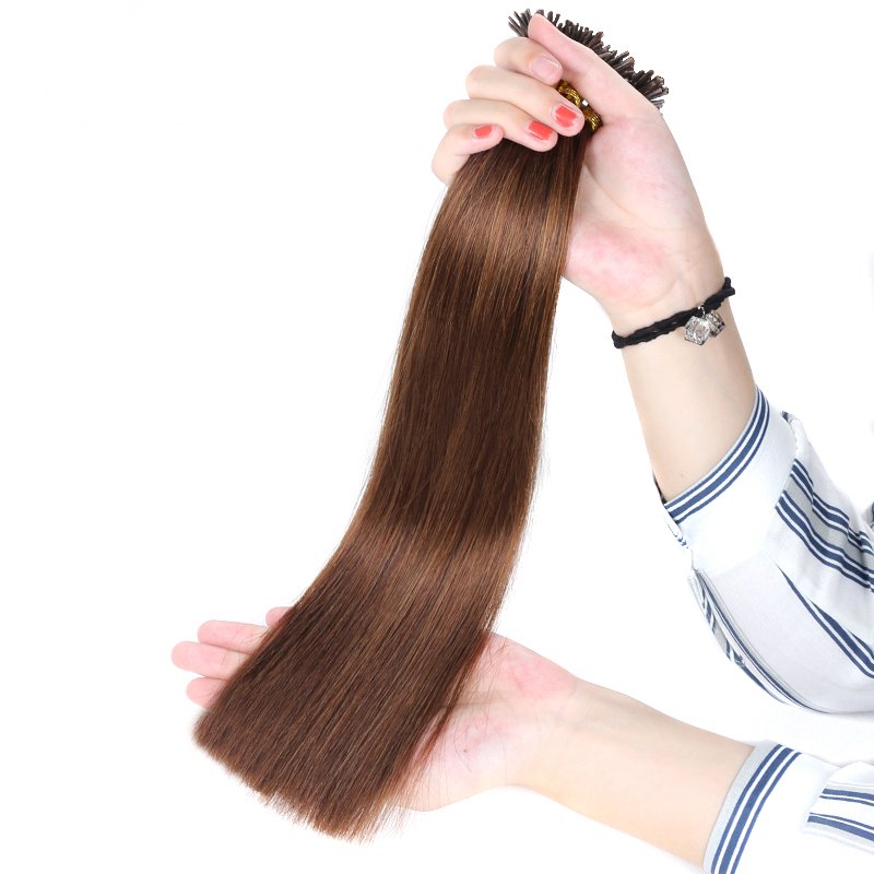 Wholesale Raw Cuticle Aligned Russian Itip Hair Extension Keratin Stick I Tip Remy Human Hair Extensions
