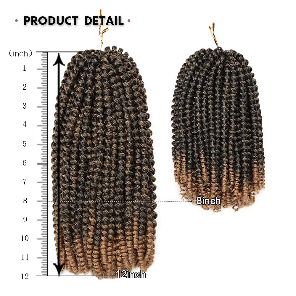 12 Inch Spring Twist Crochet Hair Synthetic Fiber Fluffy Twist For Butterfly Locs Crochet Braids Hair Extensions