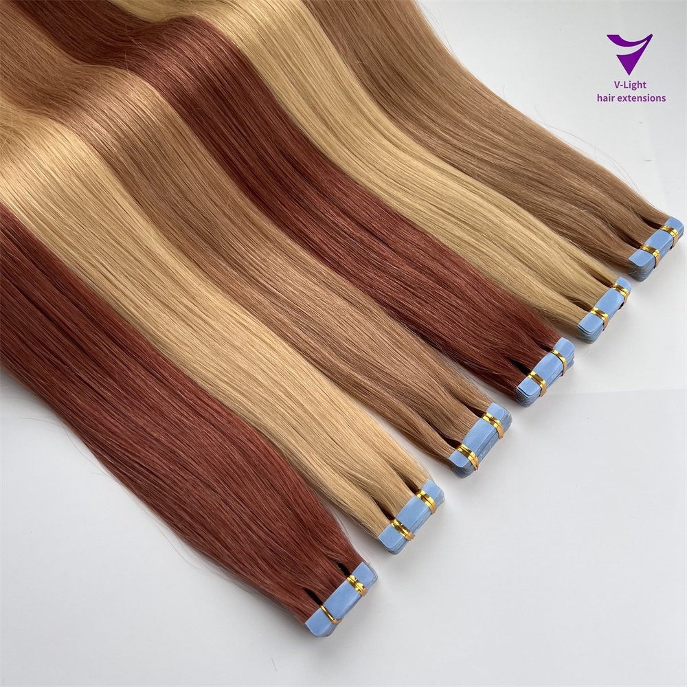 V light Luxury 12A Quality 12/30 Inches Virgin Cuticle Aligned Human Hair Extensions Invisible Tape in Tape Hair Extension