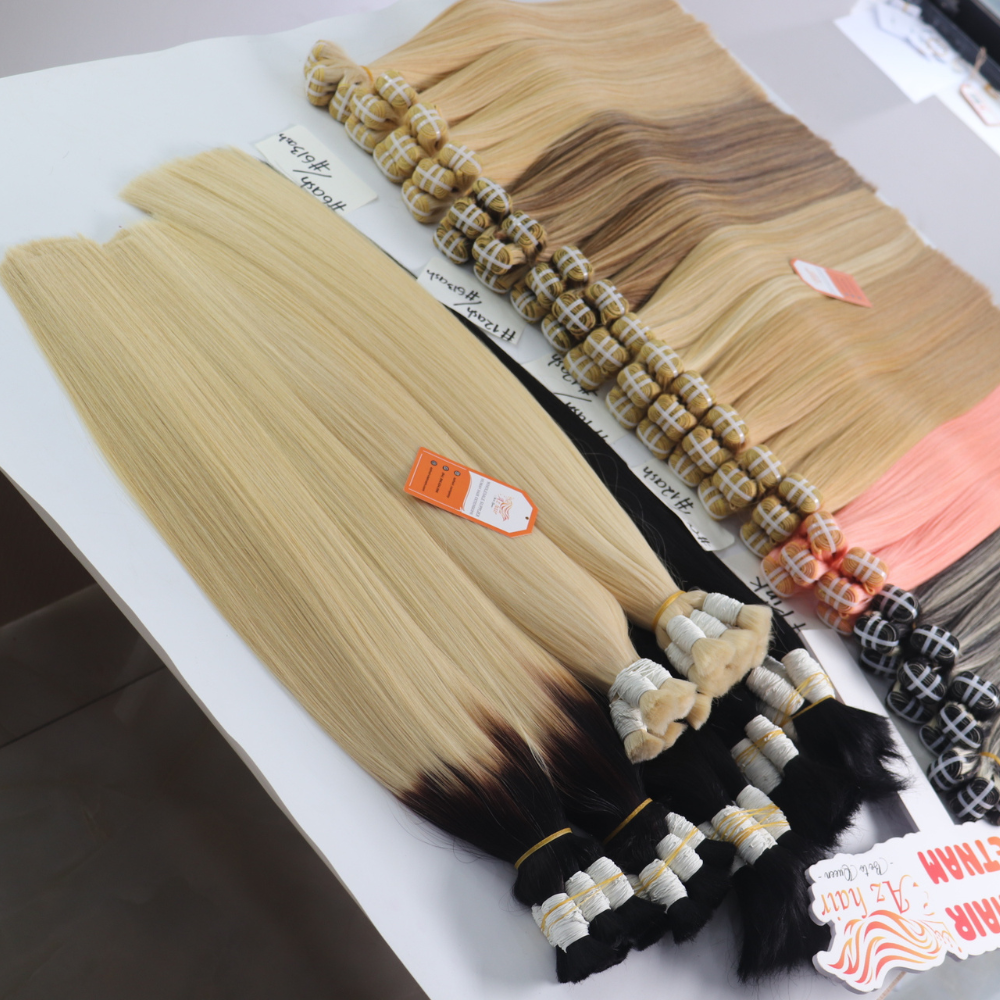 Silky & Healthy Blond 613 Ash Human Hair Extension 100% Virgin Cuticle Aligned Hair Bulk Raw Vietnamese Hair