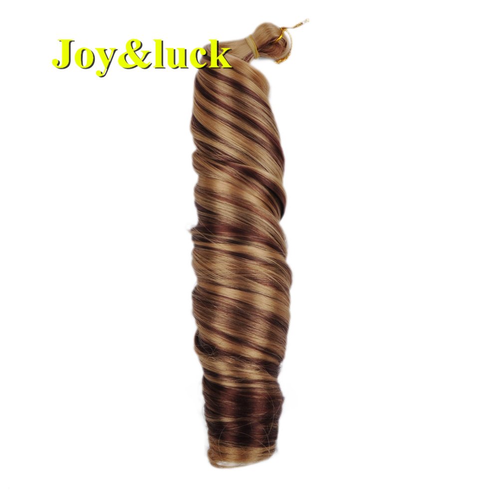 African Spiral French Curl Wave Style Ladies Hair Extensions 613 Blonde Color Wavy Curly Crochet Braiding Women Synthetic Braids