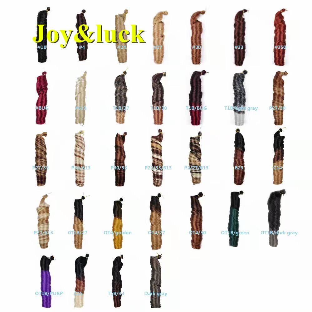 African Spiral French Curl Wave Style Ladies Hair Extensions 613 Blonde Color Wavy Curly Crochet Braiding Women Synthetic Braids