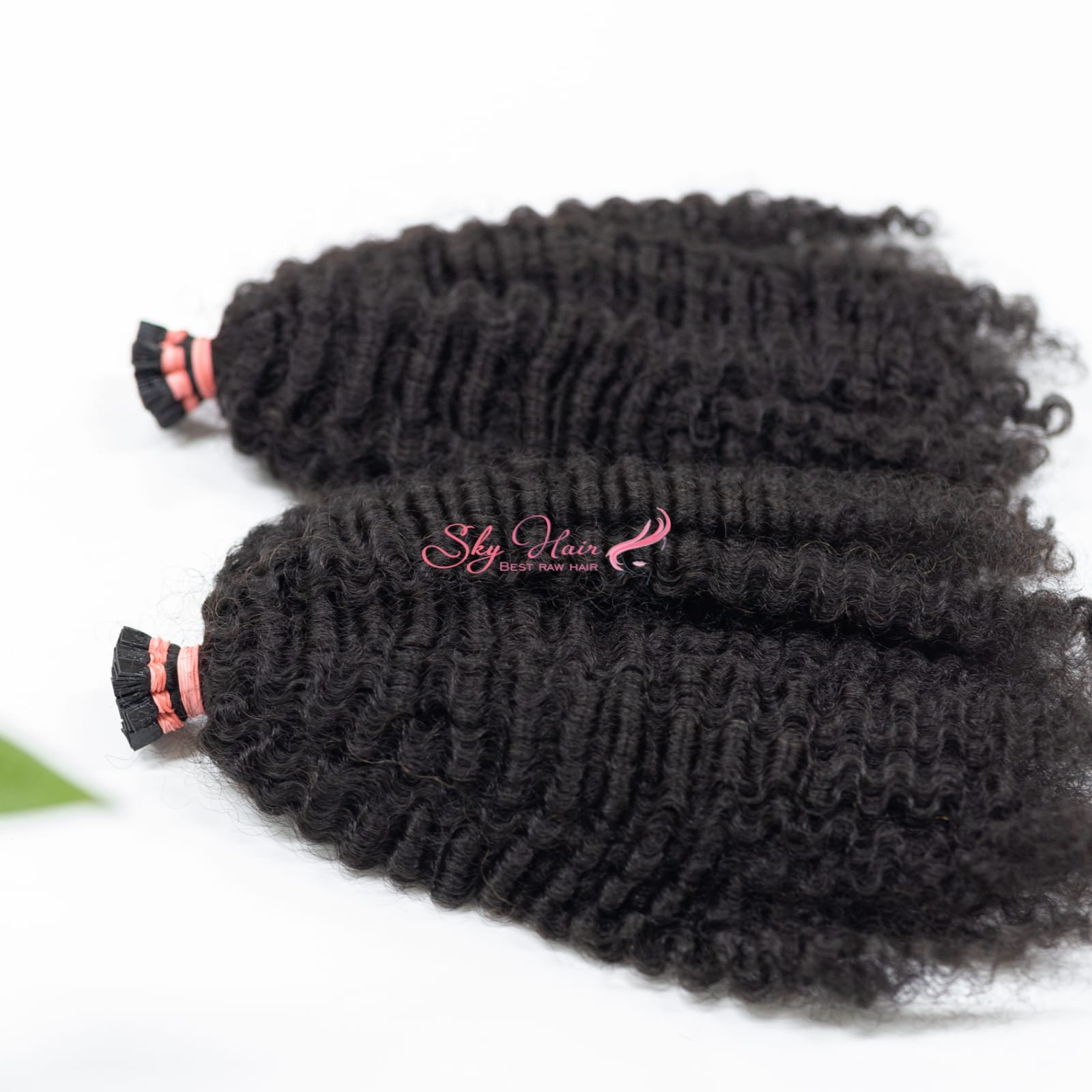 Wholesale price Burmese Kinky Curly K-Tips Hair Extension 100% Raw Human Hair Natural Color Wholesale Price from Sky Hair