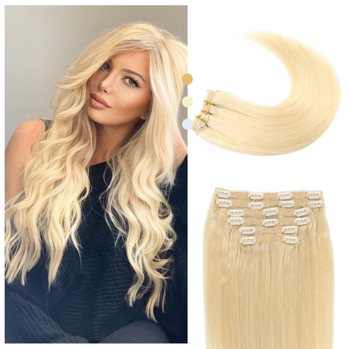 Cuticle Aligned Bundles Virgin Cambodian Hair Human Hair Extension 613 Vietnamese Raw Bone Straight Clip in Hair Extensions