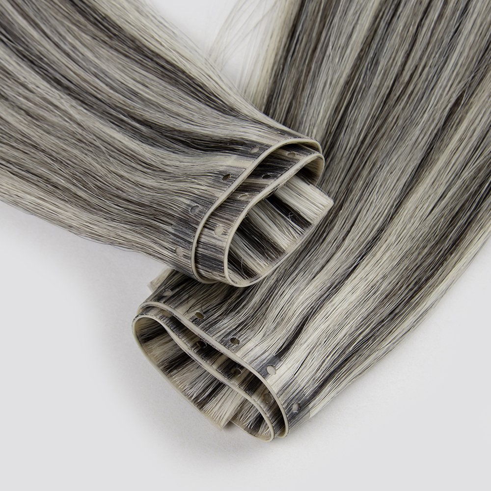 Good Quality Russian Invisible Weft Human Hair Extensions With Holes Double Drawn Virgin Hair XO Skin Hole Weft Extensions