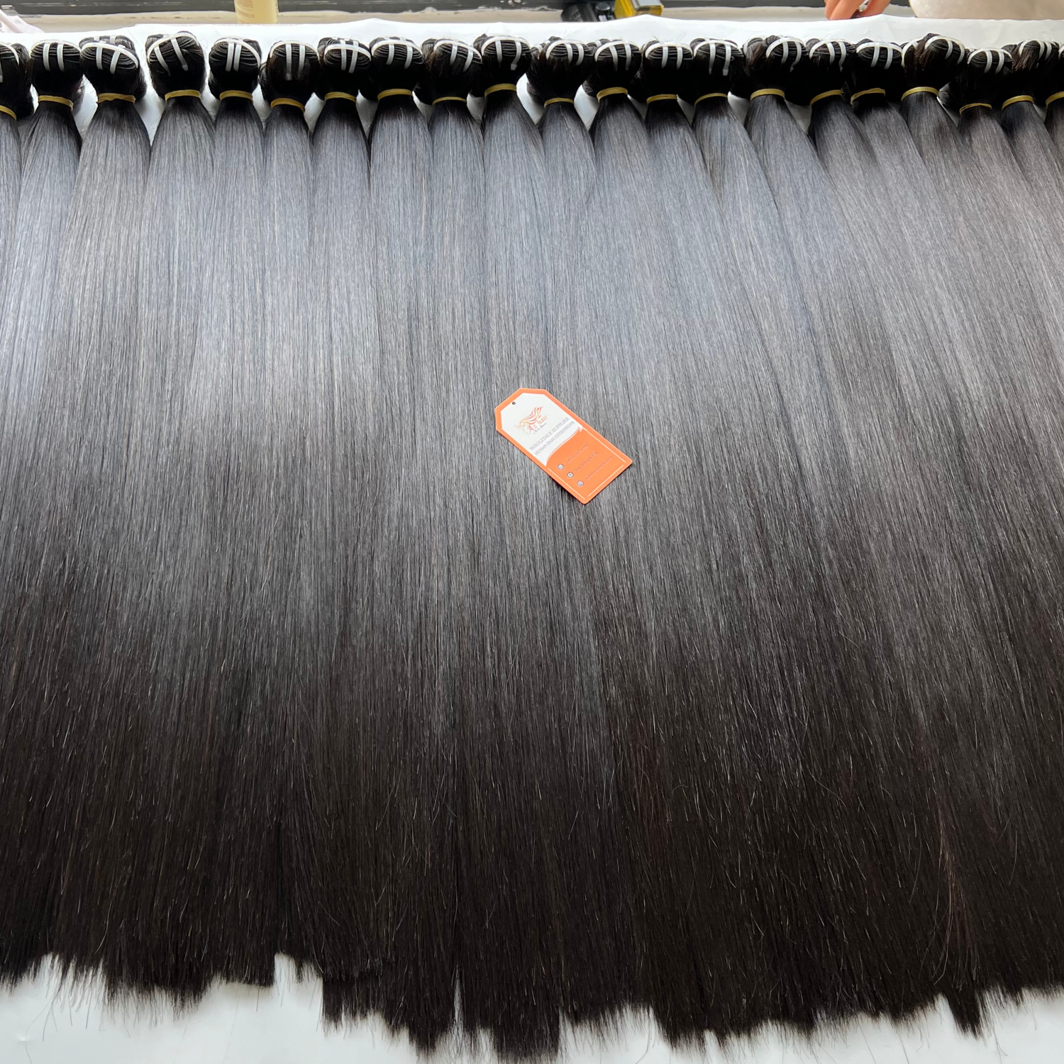 100% Luxury Raw Remy Vietnamese Human Hair Extensions Black Color Bone Straight Machine Weft Best Cheap Wholesale Price