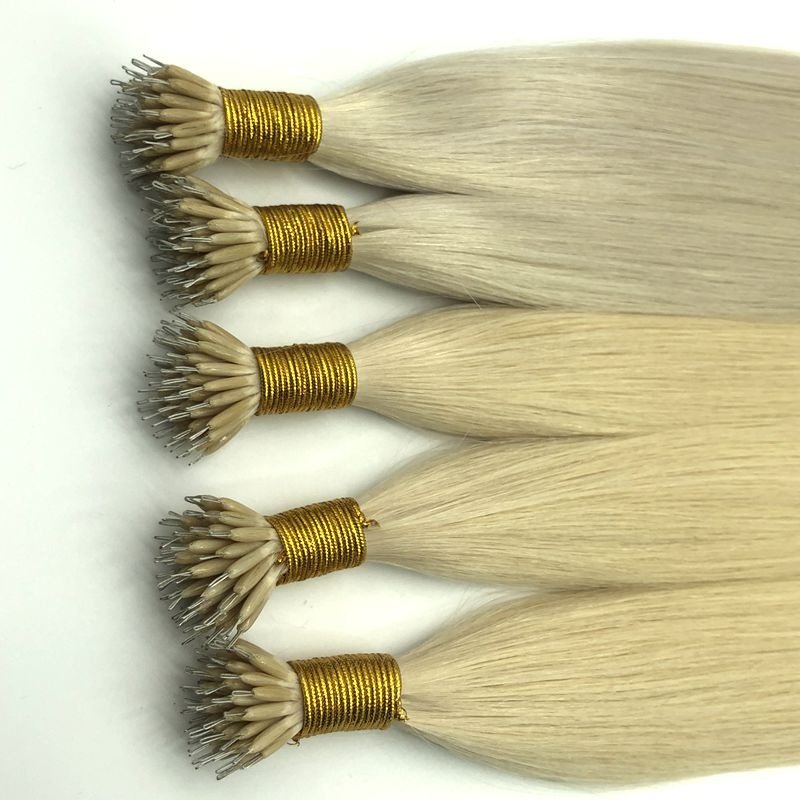 Russian cuticle intact human hair extension mental nano tip hair extension