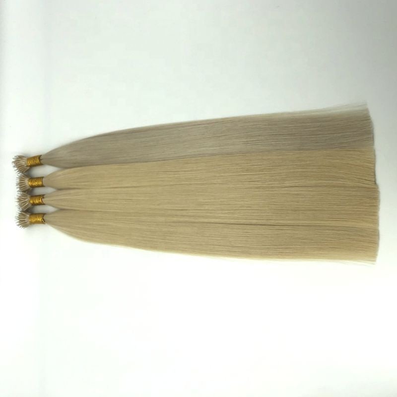 Russian cuticle intact human hair extension mental nano tip hair extension