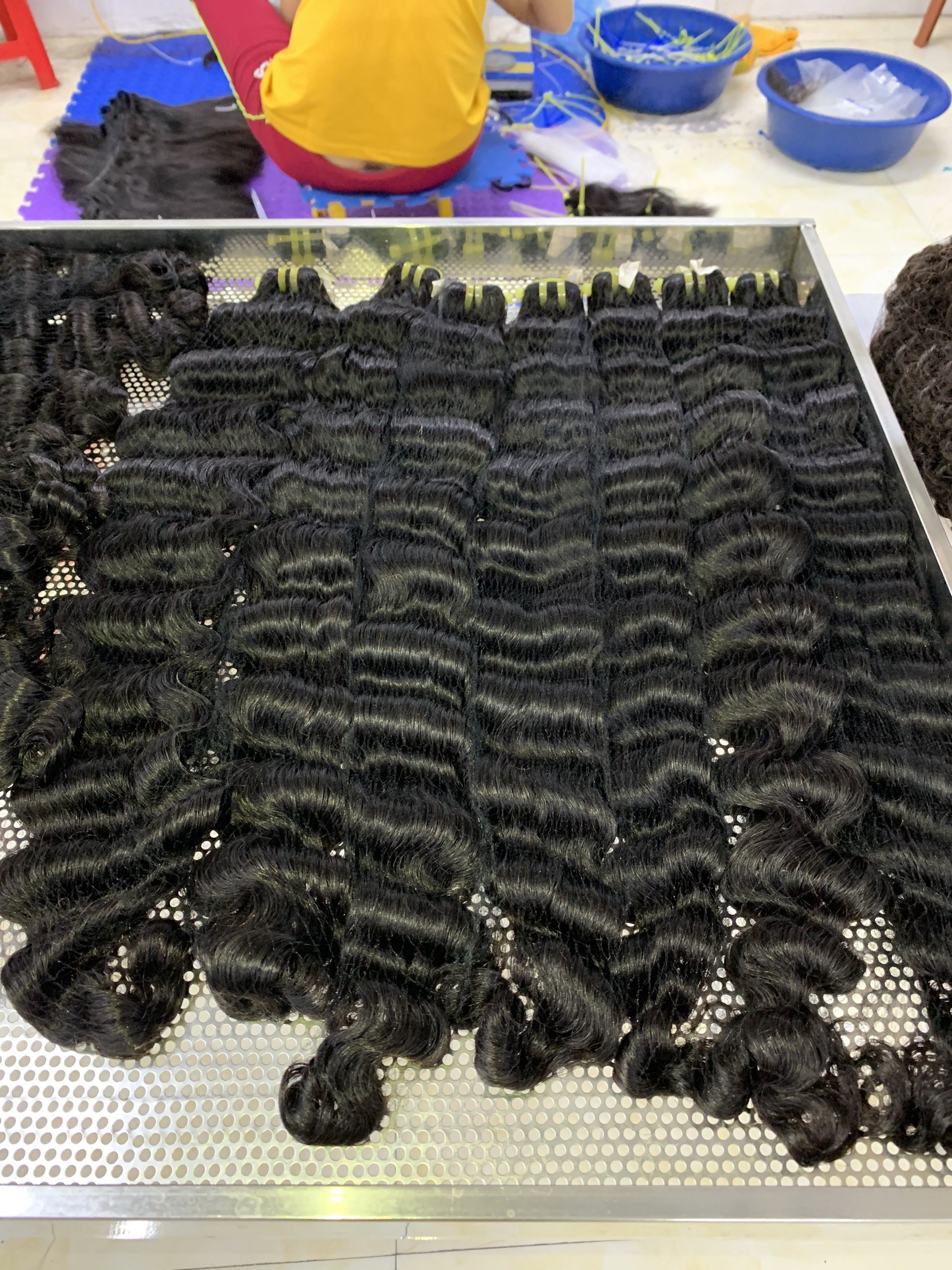 Wholesale Natural raw Vietnamese hair burmese curly tape in hair extensions 100% human hair