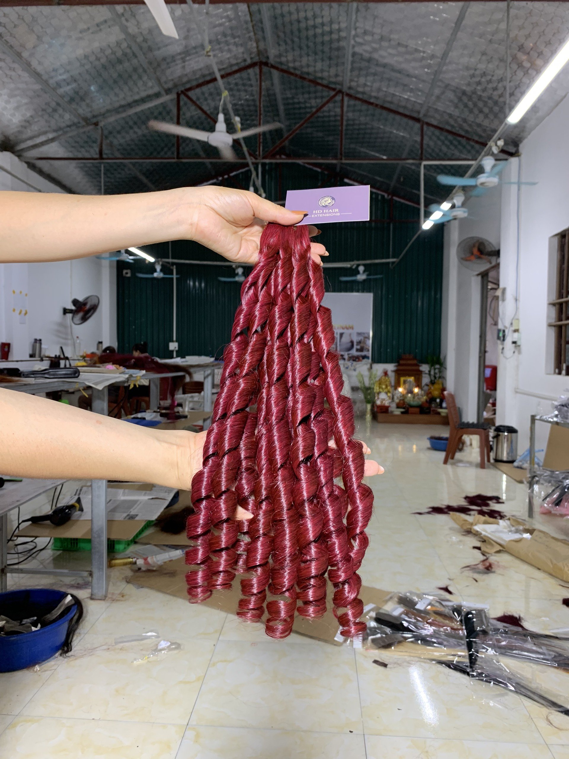 Wholesale Natural raw Vietnamese hair burmese curly tape in hair extensions 100% human hair