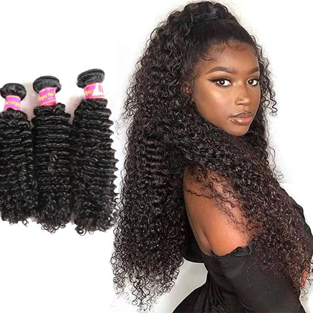 Human Hair Extensions Cuticle Aligned Wholesale Kinky Curly Human Hair Weave Bundles