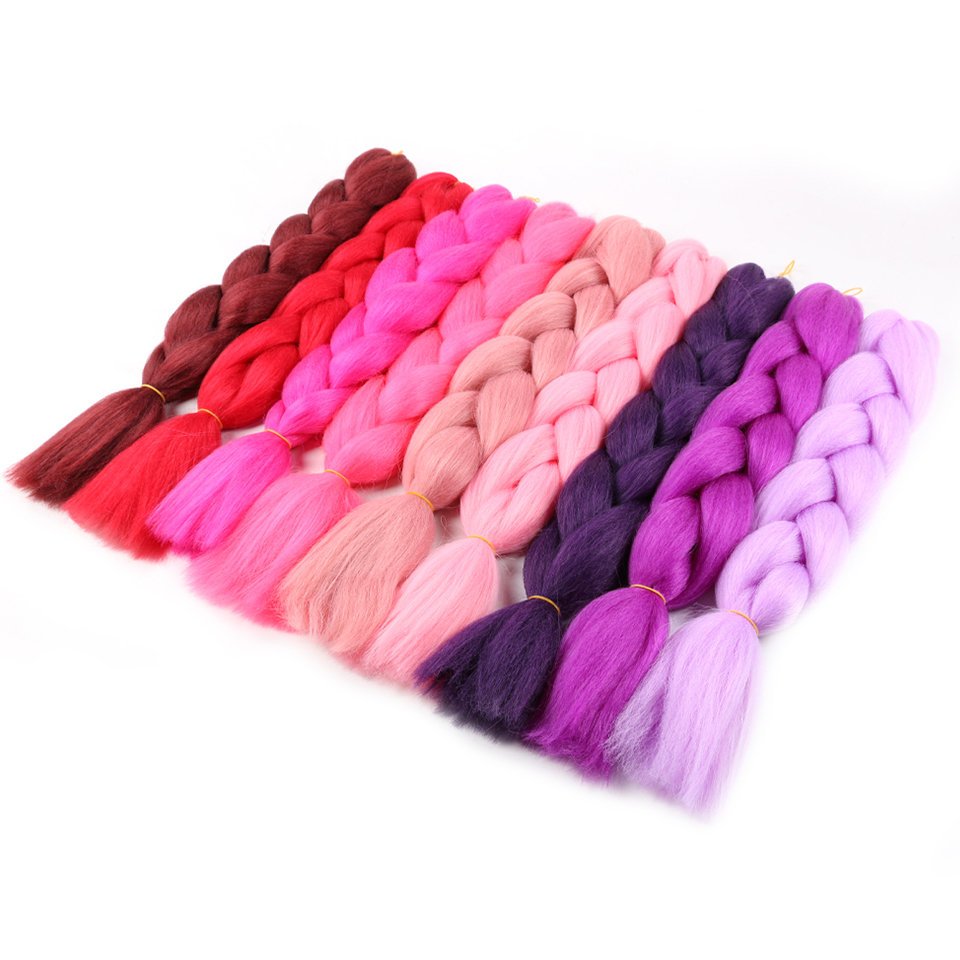 FH Wholesale Cheap Price Pre Stretched Synthetic Ombre Jumbo Hair Braiding Hair